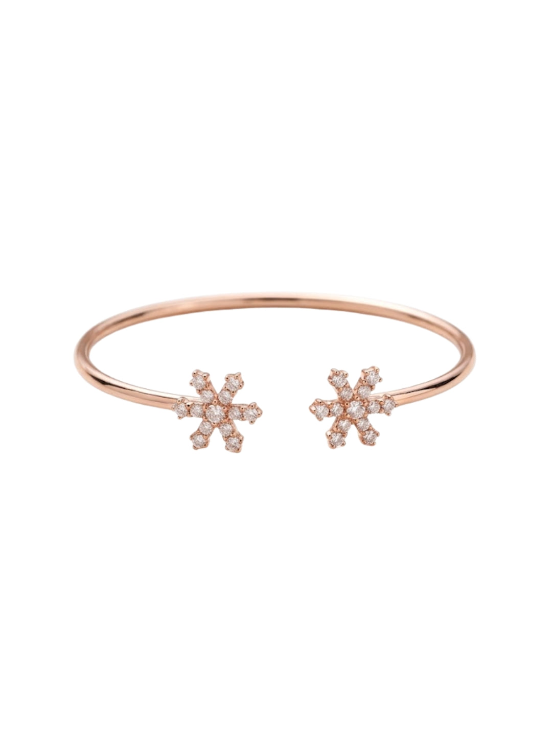 92.5 Sterling Silver Snowflake Spark Open Cuff Bracelet for Women