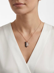 925 Sterling Silver Black Butterfly Pendant Necklace for Women