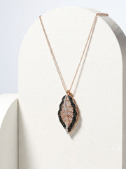 925 Sterling Silver Midnight Leaf Elegance Necklace for Women