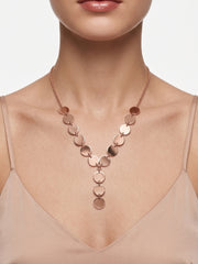 925 Sterling Silver Classic Disc Drop Necklace For Women