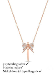 925 Sterling Silver Divine Guardian Angel Charm Necklace for Women