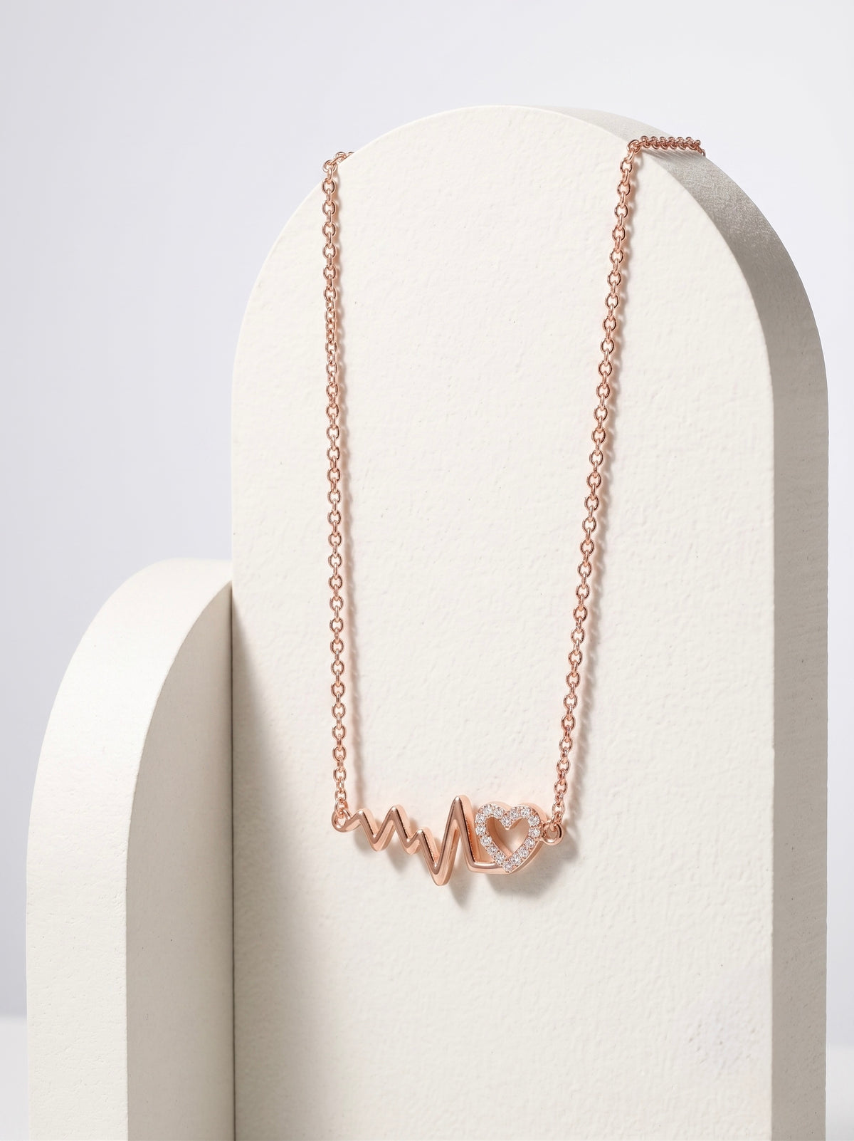 925 Sterling Silver Heartbeat Heart Necklace for Women