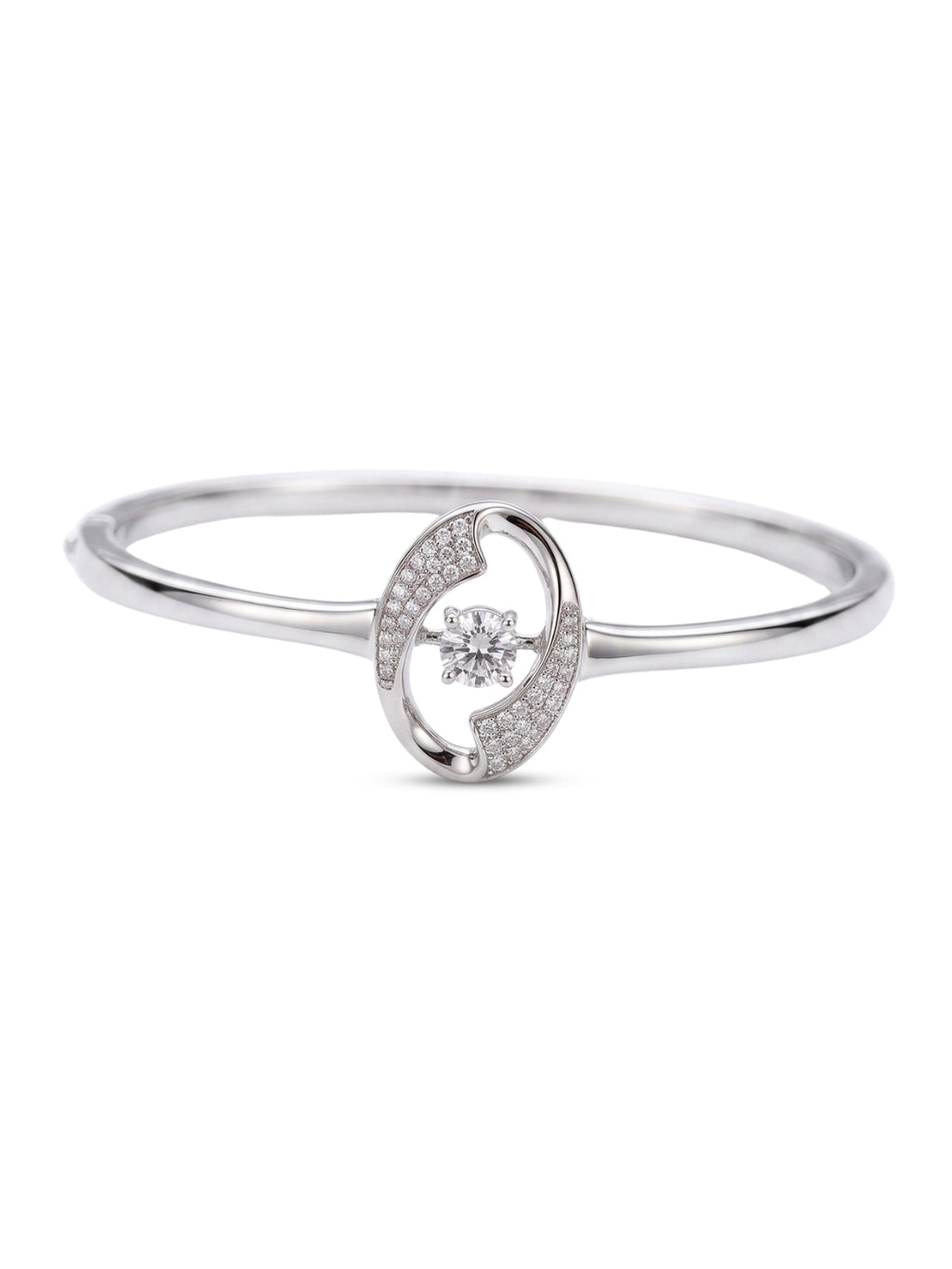 92.5 Sterling Silver Crystal Infinity Oval Bracelet for Women