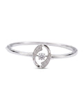 92.5 Sterling Silver Crystal Infinity Oval Bracelet for Women