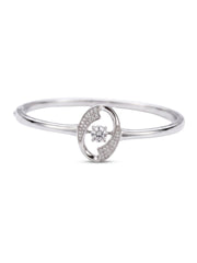 92.5 Sterling Silver Crystal Infinity Oval Bracelet for Women