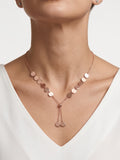 925 Sterling Silver Adjustable Disc Tassel Necklace for Women