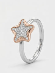925 Sterling Silver Pavé Star Statement Ring for Women