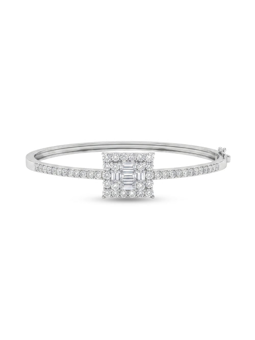 925 Silver Aurora Emerald Halo Bracelet for Women