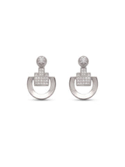 925 Sterling Silver Celeste Dual Chain Pendant Necklace Set with earrings