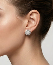 925 Silver Sunburst Sparkle Stud Earrings for Women
