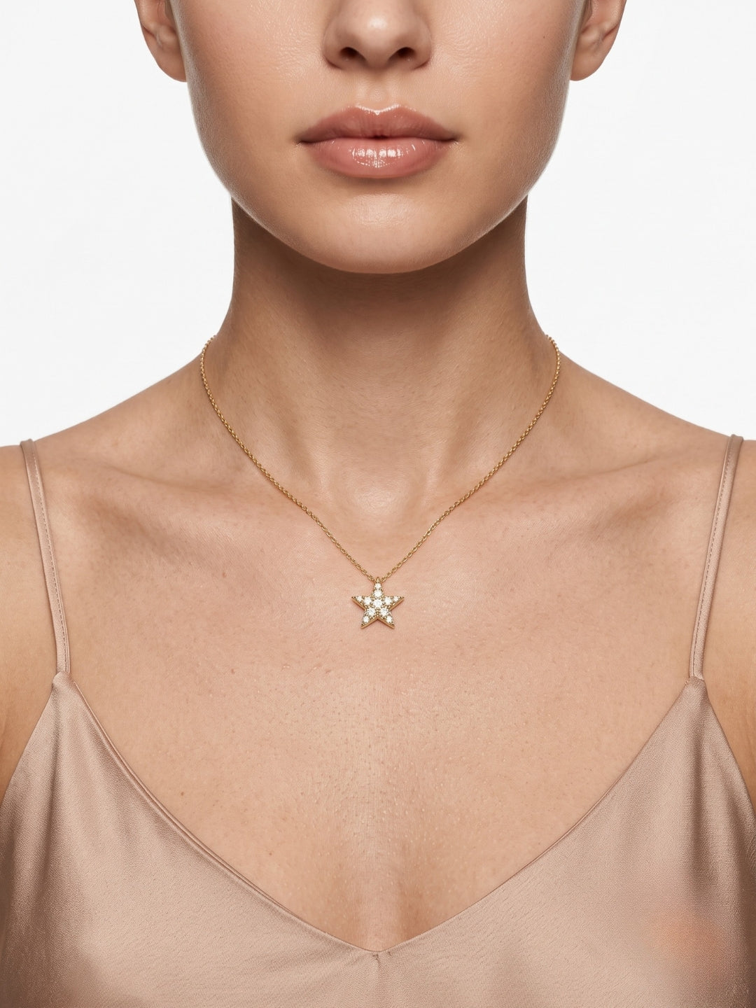 925 Sterling Silver Golden Celestial Star Necklace for Women