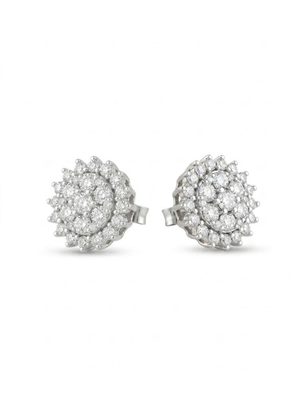 925 Silver Earrings Sparkle Flower Studs for Women