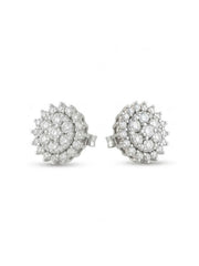 925 Silver Earrings Sparkle Flower Studs for Women