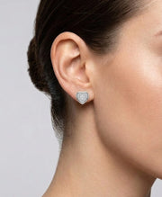 925 Silver Heart Stud Earrings for Women