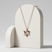 925 Sterling Silver Black & White Star Necklace for Women