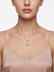 925 Sterling Silver Celestia Halo Sparkle Necklace for Women
