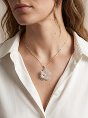925 Sterling Silver Lily Filigree Pendant For Women