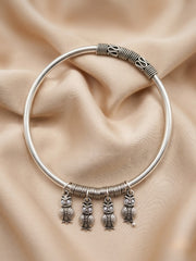 92.5 Sterling Silver Owl Charm Silver Bracelet for Women