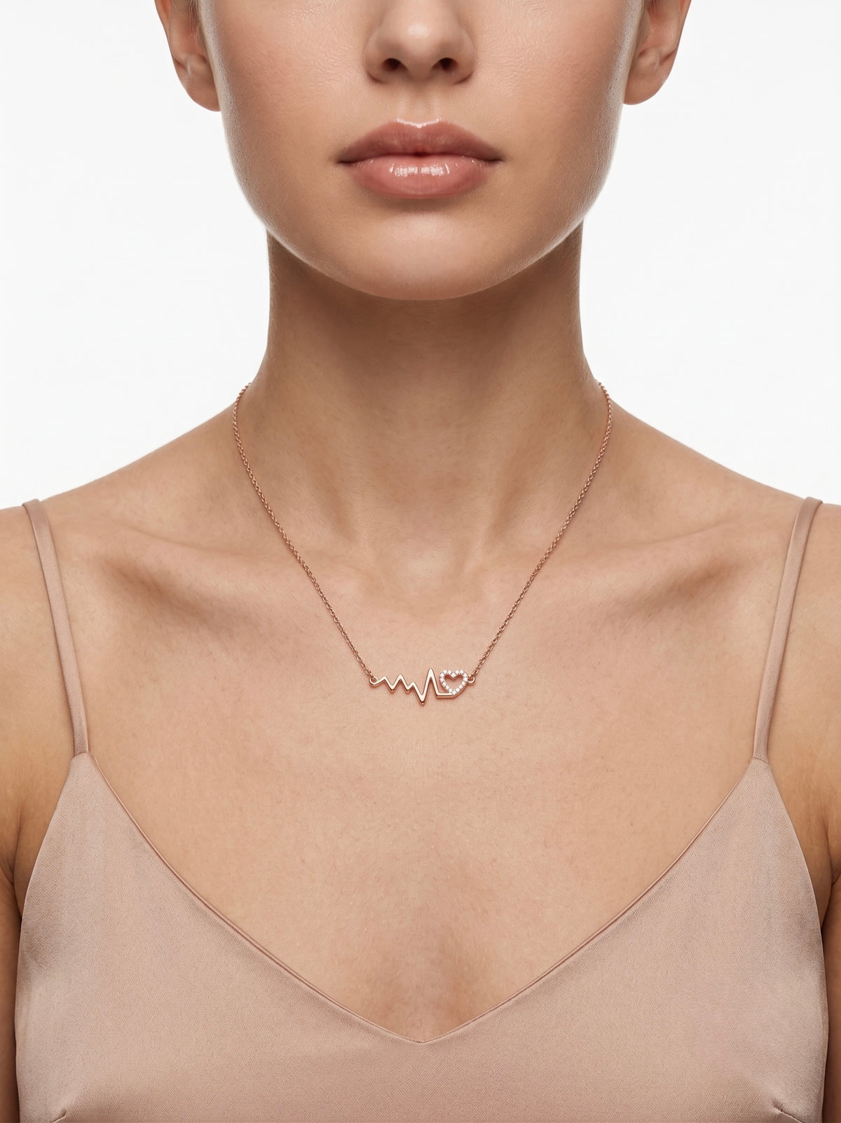 925 Sterling Silver Heartbeat Heart Necklace for Women