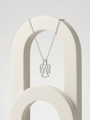 925 Sterling Silver Angel Prayer Pendant Necklace for Women