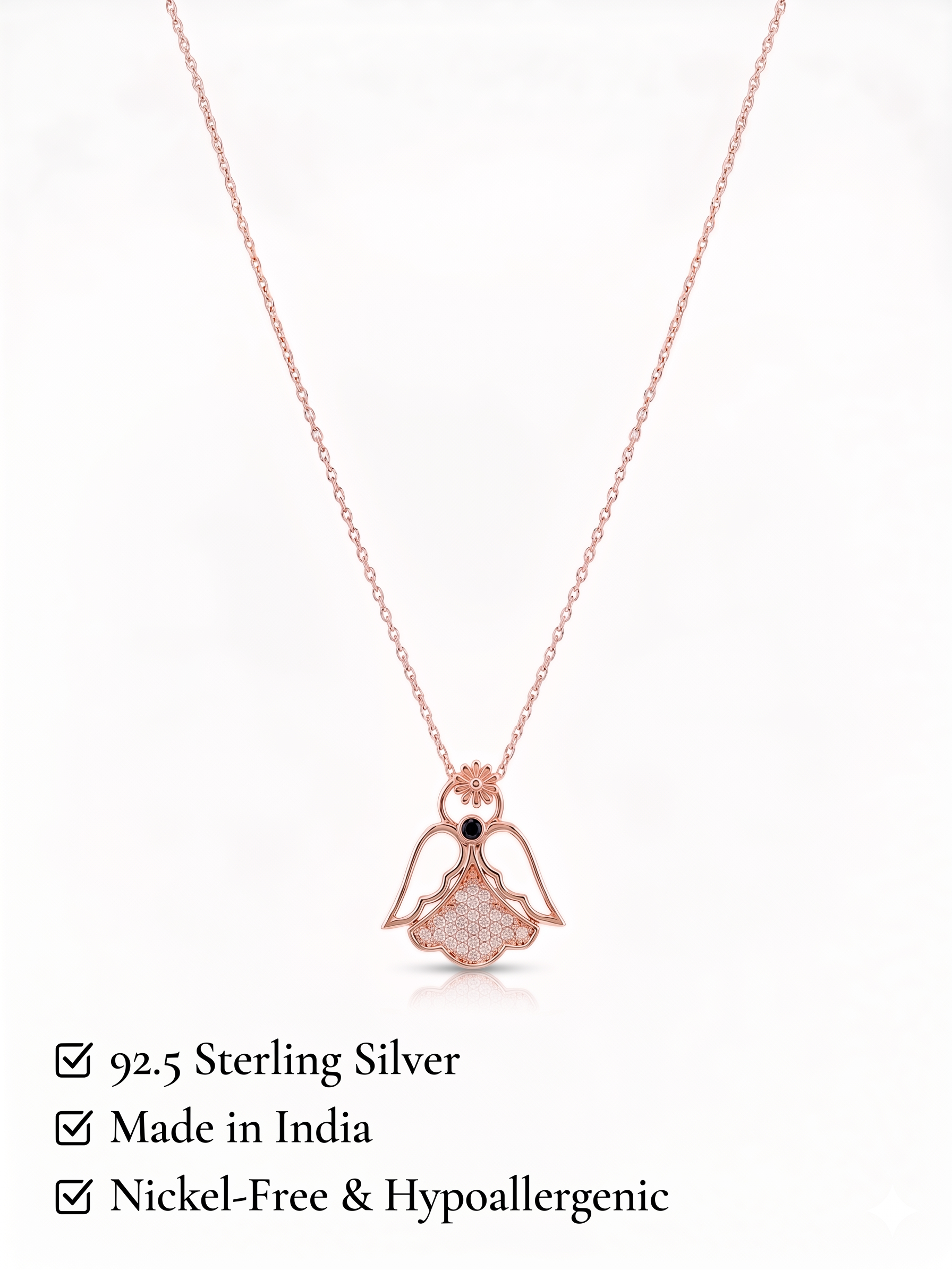 925 Sterling Silver Seraphine Guardian Angel Necklace for Women