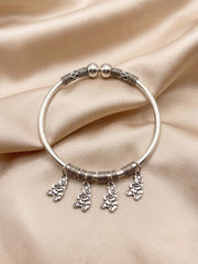 92.5 Sterling Silver Teddy Charm Silver Bracelet for Women