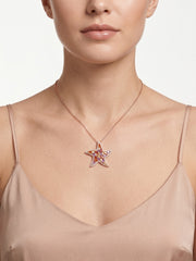 925 Sterling Silver Aurora Sea Star Gemstone Necklace For Women