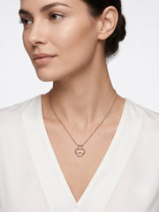 925 Sterling Silver Twin Hearts of Love Pendant Necklace for Women
