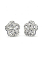 925 Silver Flower Stud Earrings for Women