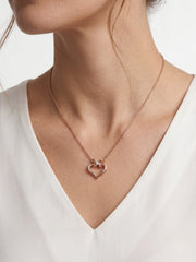 925 Sterling Silver Bow Heart Necklace for women