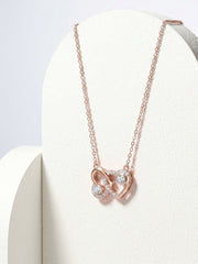 925 Sterling Silver Eternal Bond Interlocking Hearts Necklace for Women