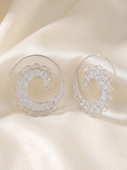 925 Silver Spiral Filigree Hoop Earrings for Women