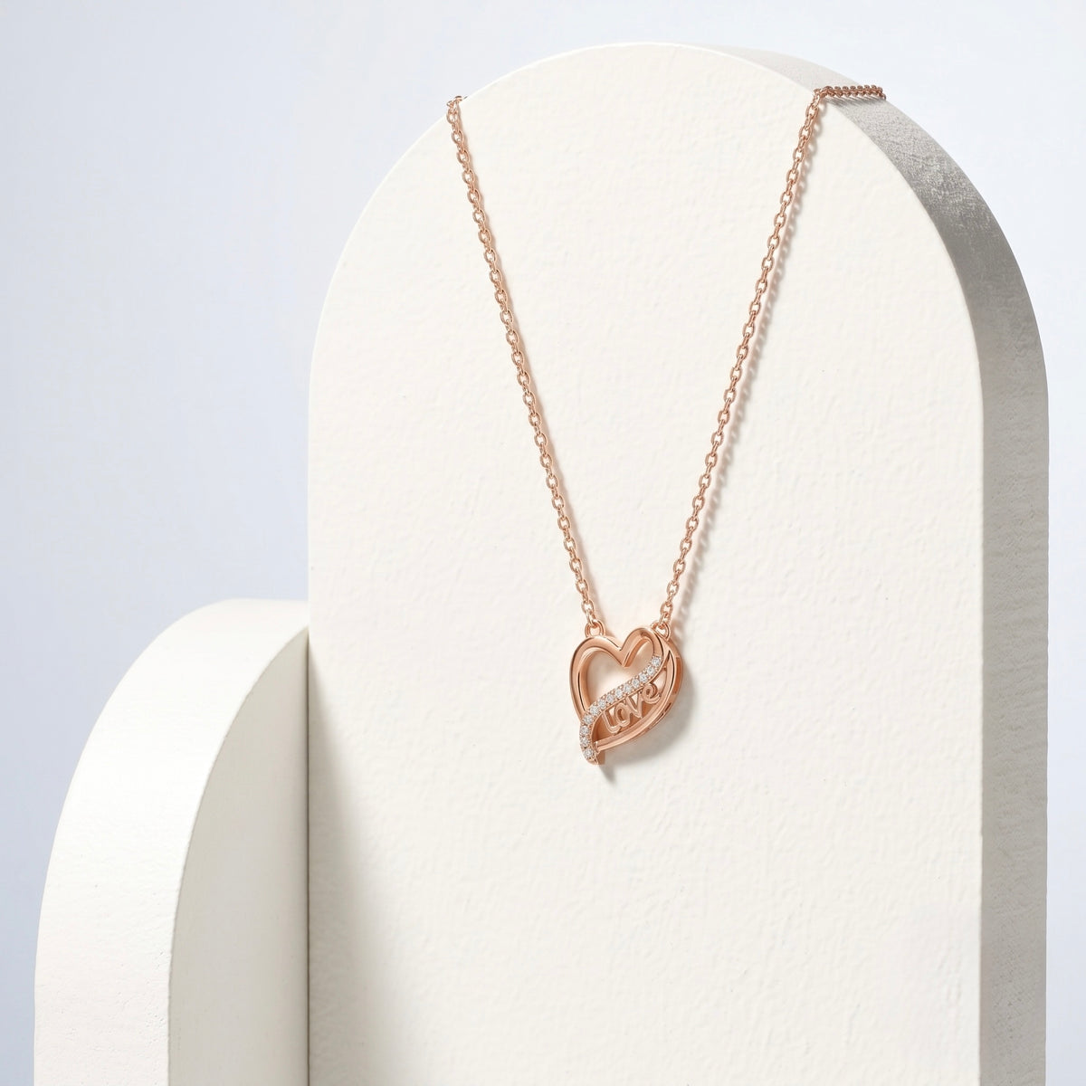 925 Sterling Silver Love Heart Pendant Necklace for Women