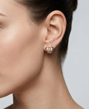 925 Silver Rose Gold Rose Bloom Stud Earrings for Women