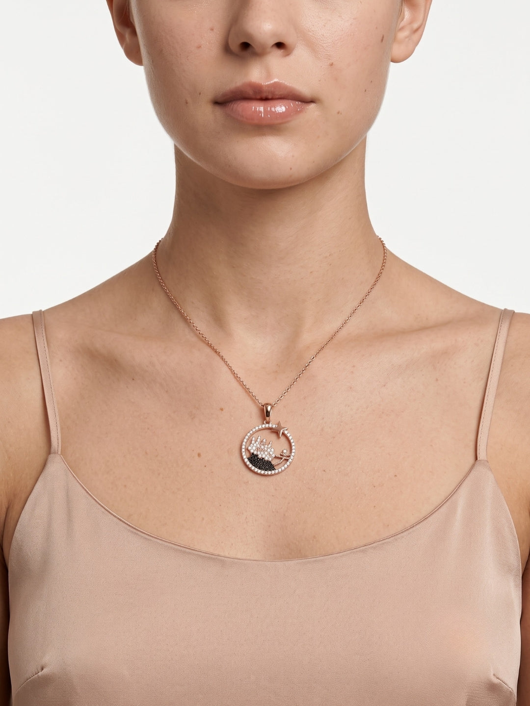 925 Sterling Silver Rose Gold Fairy Garden Necklace for women