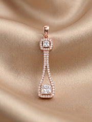 925 Sterling Silver Princess Halo Grace Pendant Set with Earrings