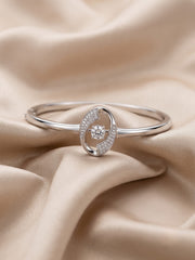92.5 Sterling Silver Crystal Infinity Oval Bracelet for Women