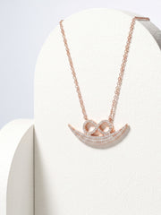 925 Sterling Silver Eternal Infinity Smile Crescent Necklace for Women