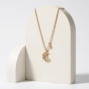 925 Sterling Silver Moon & Star Necklace for Women