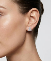 925 Silver Triangle Sparkle Stud Earrings for Women