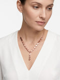 925 Sterling Silver Marquise Link Drop Necklace for Women