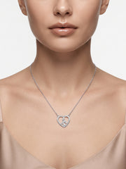 925 Silver Enchanted Leaf Heart Necklace for Women