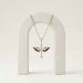 925 Sterling Silver Rose Gold Angel Winged Cross Pendant Necklace for women