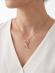 925 Sterling Silver Enchanted Pixie Wings Necklace for Women