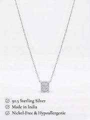 925 Sterling Silver Chevron CZ Geometric Pendant Necklace for Women