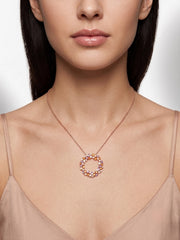 925 Sterling Silver Aurora Mosaic Halo Necklace For Women