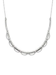 925 Sterling Silver Silver Grace Arc Necklace Set with earrings