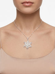 925 Sterling Silver Floral Windmill Filigree Pendant For Women