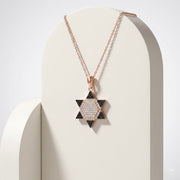 925 Sterling Silver Hexagram CZ Pendant Necklace for Women