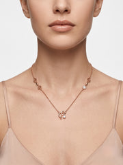 925 Sterling Silver Celestial Charm Station Necklace for Women